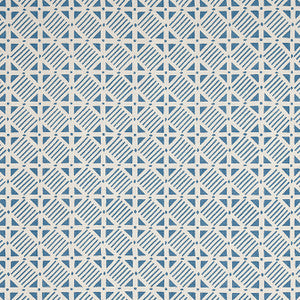 Plaza Blue on Natural F916224 by Thibaut Fabric