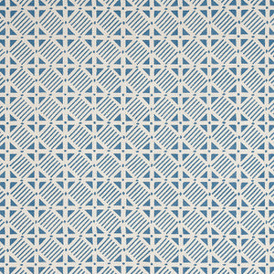 Plaza Blue on Natural F916224 by Thibaut Fabric