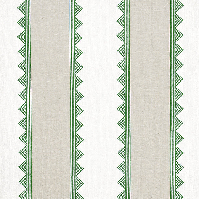 Kismet Stripe Green F916227 by Thibaut Fabric Thibaut Fabric Kismet Stripe Green F916227Fabric Kismet Fabric Book 55% Cotton, 45% Linen INDIA </p><p>Repeat: V: 2 54 - Fabric Carolina -