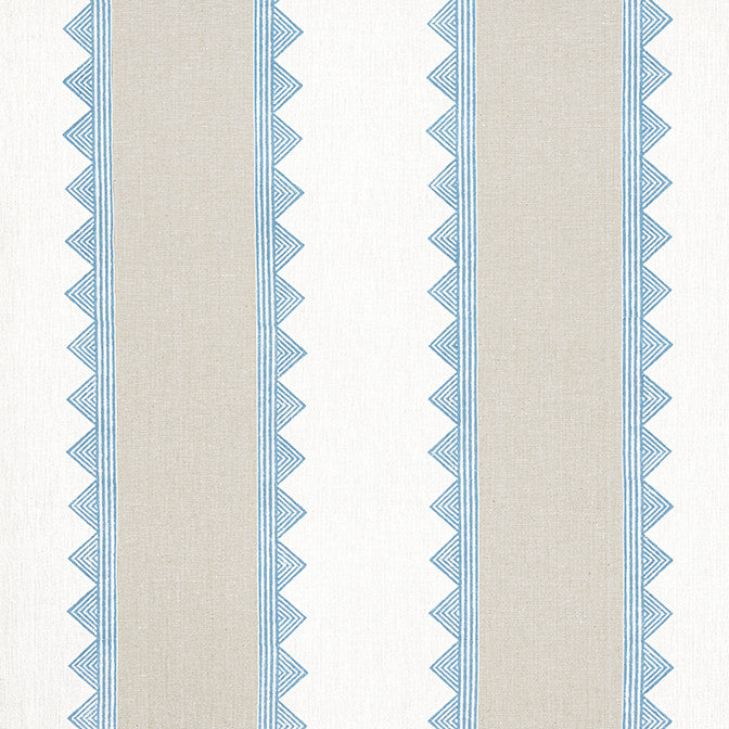 Kismet Stripe French Blue F916228 by Thibaut Fabric Thibaut Fabric Kismet Stripe French Blue F916228Fabric Kismet Fabric Book 55% Cotton, 45% Linen INDIA </p><p>Repeat: V: 2 54 - Fabric Carolina -