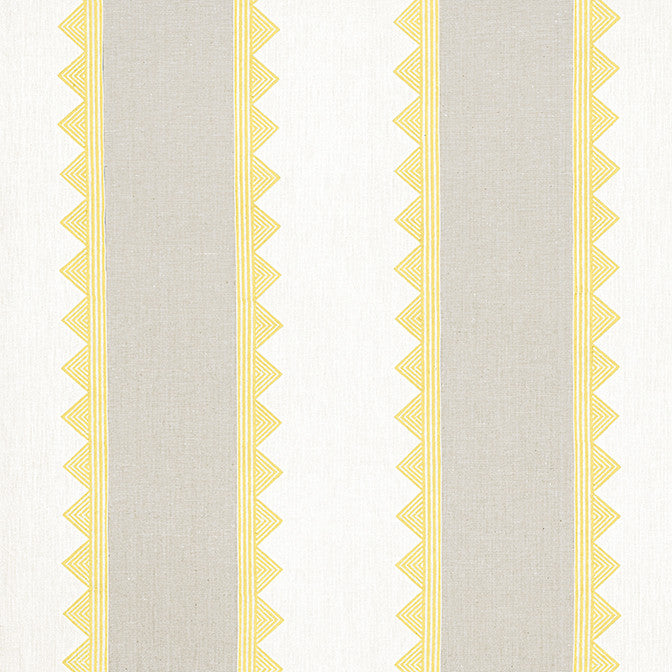 Kismet Stripe Yellow F916230 by Thibaut Fabric Thibaut Fabric Kismet Stripe Yellow F916230Fabric Kismet Fabric Book 55% Cotton, 45% Linen INDIA </p><p>Repeat: V: 2 54 - Fabric Carolina -
