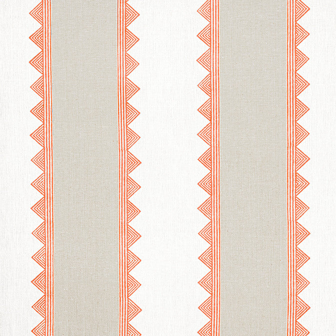 Kismet Stripe Coral F916231 by Thibaut Fabric Thibaut Fabric Kismet Stripe Coral F916231Fabric Kismet Fabric Book 55% Cotton, 45% Linen INDIA </p><p>Repeat: V: 2 54 - Fabric Carolina -