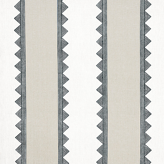 Kismet Stripe Black F916232 by Thibaut Fabric Thibaut Fabric Kismet Stripe Black F916232Fabric Kismet Fabric Book 55% Cotton, 45% Linen INDIA </p><p>Repeat: V: 2 54 - Fabric Carolina -