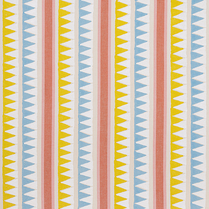 Lomita Stripe Coral and Yellow F916234 by Thibaut Fabric Thibaut Fabric Lomita Stripe Coral and Yellow F916234Fabric Kismet Fabric Book 100% Cotton INDIA </p><p>Repeat: V: 7 53 - Fabric Carolina -