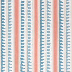 Lomita Stripe French Blue and Coral F916237 by Thibaut Fabric