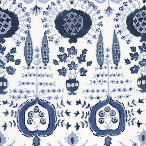 Mendoza Suzani Blue and White F916239 by Thibaut Fabric
