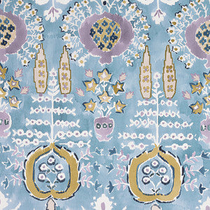 Mendoza Suzani French Blue and Lavender F916244 by Thibaut Fabric