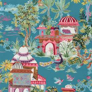Mystic Garden Teal F920822 by Thibaut Fabric
