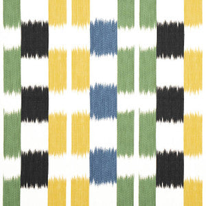 Kasuri Black and Green F920837 By Thibaut Fabric