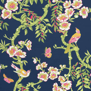 Yukio Navy and Pink F920846 By Thibaut Fabric