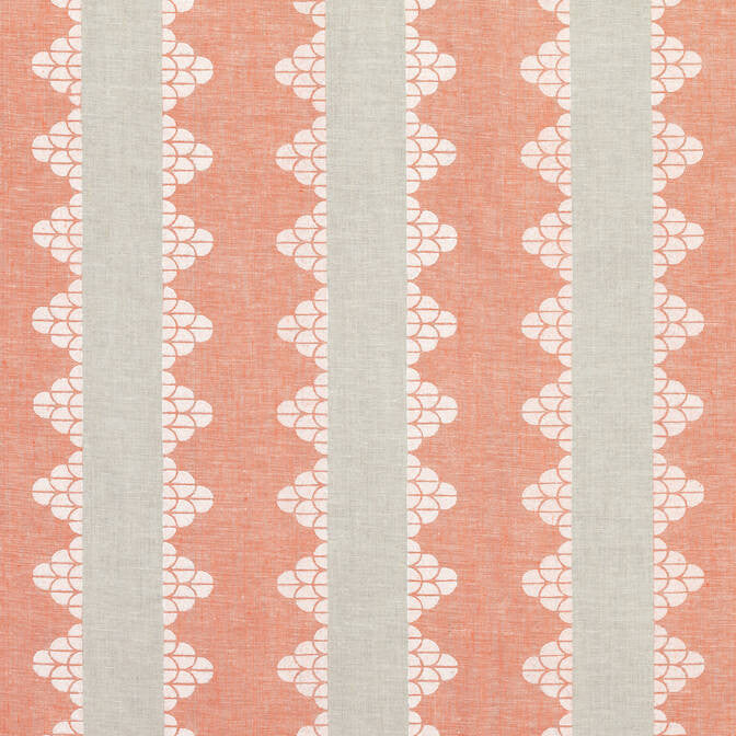 Dhara Stripe Orange F92936 by Thibaut Fabric Thibaut Fabric Dhara Stripe Orange F92936Fabric Paramount Fabric Book 100% Linen INDIA </p><p>Repeat: V: 3.25 52 - Fabric Carolina -