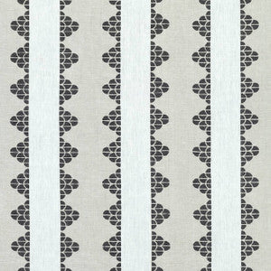 Dhara Stripe Beige and Black F92939 by Thibaut Fabric
