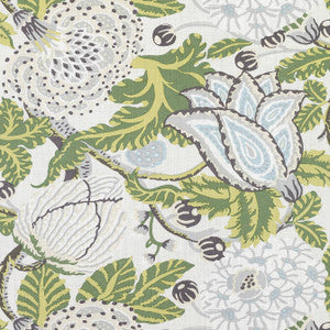 Mitford Green and White F92949 by Thibaut Fabric