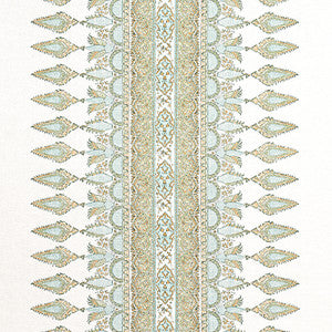 Akola Stripe Seaglass and Gold F936408 by Thibaut Fabric