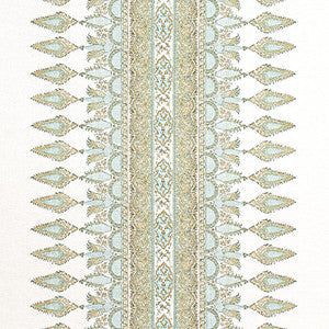 Akola Stripe Seaglass and Gold F936408 by Thibaut Fabric
