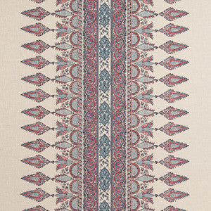 Akola Stripe Raspberry and Blue on Natural F936409 by Thibaut Fabric