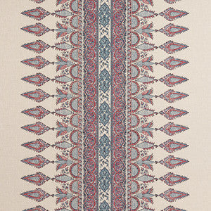Akola Stripe Raspberry and Blue on Natural F936409 By Thibaut Fabric