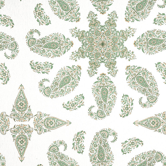 East India Green and White F936442 by Thibaut Fabric Thibaut Fabric East India Green and White F936442Fabric Indienne Fabric Book 59% Cotton, 41% Linen INDIA </p><p>Repeat: V: 26.25 54 - Fabric Carolina -