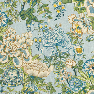 Peony Garden Spa Blue F942020 by Thibaut Fabric
