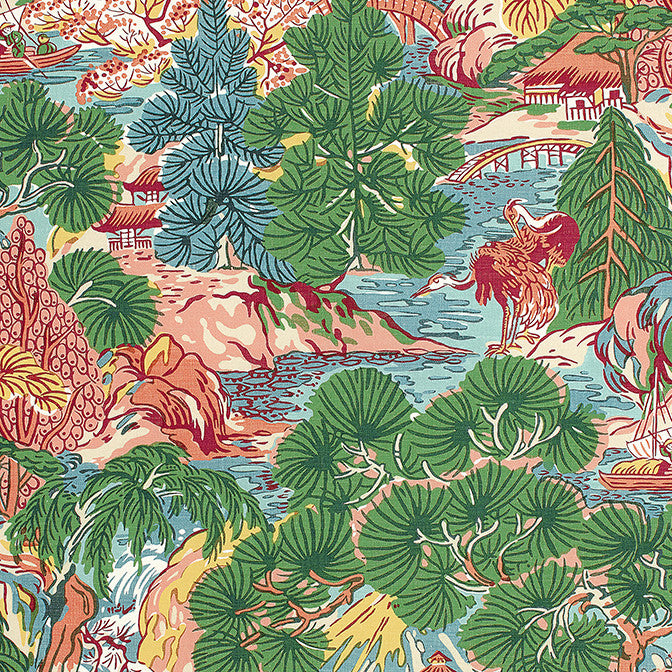 Pagoda Trees Pink and Green F942026 by Thibaut Fabric Thibaut Fabric Pagoda Trees Pink and Green F942026Fabric Sojourn Fabric Book 60% Linen, 30% Cot, 10% Nylon UNITED KINGDOM </p><p>Repeat: V: 34.5 54 - Fabric Carolina -