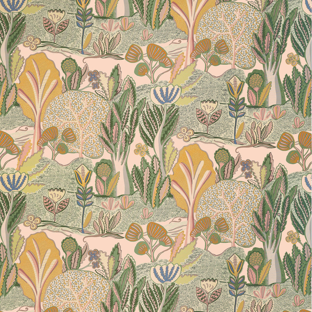Thibaut Fabric Albero Apricot and Ginger F945010 Fabric U.S.A </p><p>Repeat: H: 54  in  (137.16  cm), V: 32.5  (82.55  cm) 54  in  (137.16  cm) - My Fabric Connection -