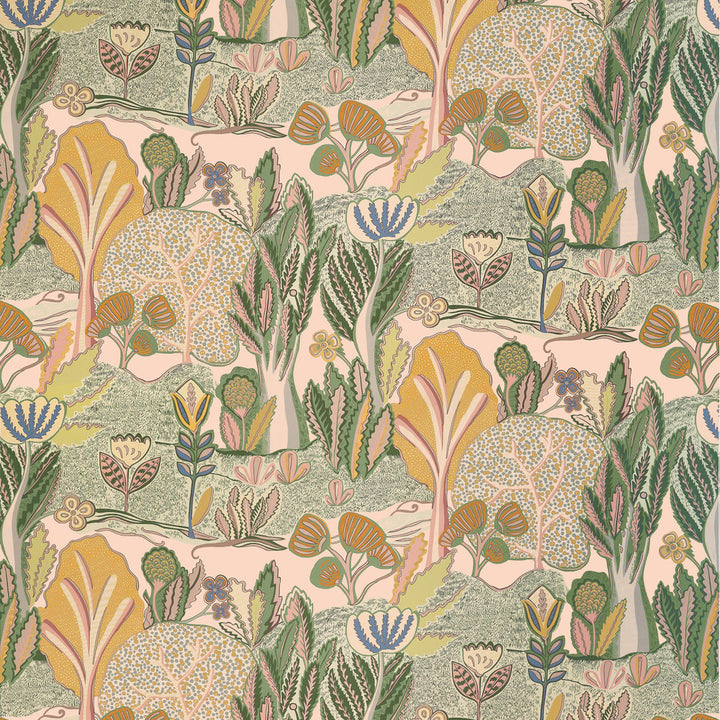 Thibaut Fabric Albero Apricot and Ginger F945010 Fabric U.S.A </p><p>Repeat: H: 54  in  (137.16  cm), V: 32.5  (82.55  cm) 54  in  (137.16  cm) - My Fabric Connection -