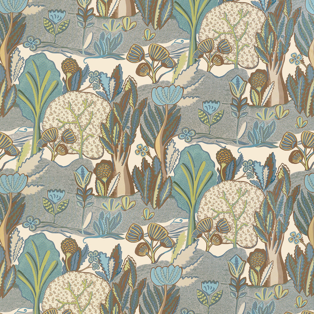 Thibaut Fabric Albero Sage and Beige F945013 Fabric U.S.A </p><p>Repeat: H: 54  in  (137.16  cm), V: 32.5  (82.55  cm) 54  in  (137.16  cm) - My Fabric Connection -