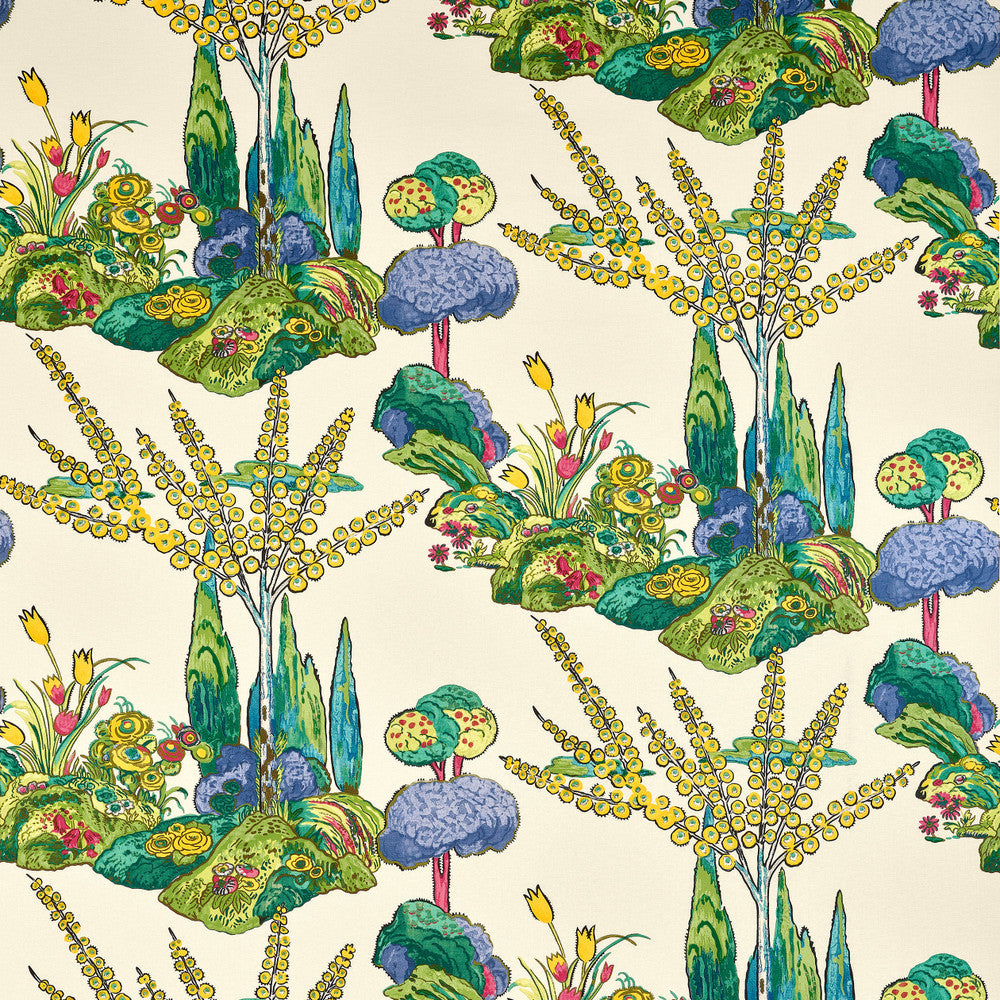 Thibaut Fabric Orleans Yellow and Red F945029 Fabric U.S.A </p><p>Repeat: H: 54  in  (137.16  cm), V: 29.5  (74.93  cm) 54  in  (137.16  cm) - My Fabric Connection -
