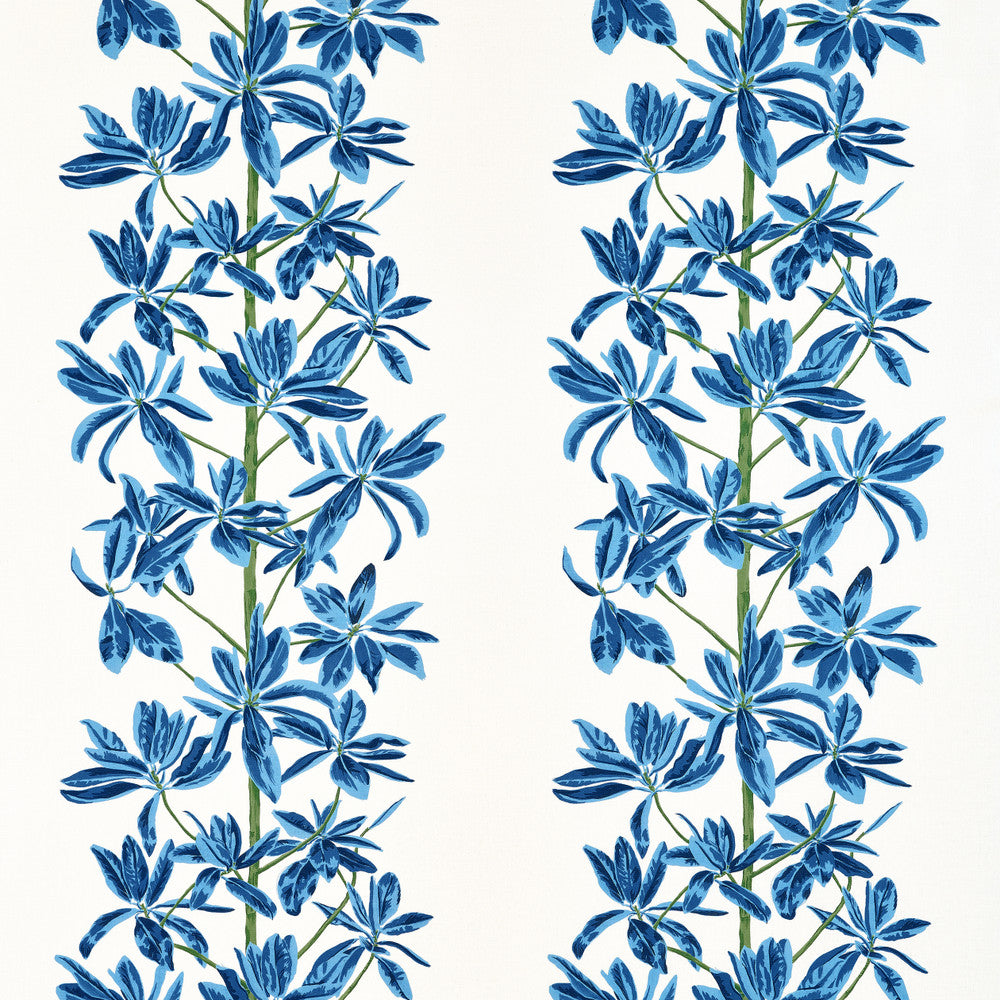Thibaut Fabric Mangrove Tree Blue and White F945032 Fabric U.S.A </p><p>Repeat: H: 27  in  (68.58  cm), V: 34.75  (88.27  cm) 54  in  (137.16  cm) - My Fabric Connection -