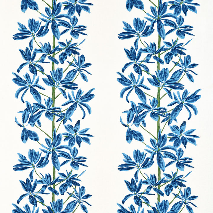 Thibaut Fabric Mangrove Tree Blue and White F945032 Fabric U.S.A </p><p>Repeat: H: 27  in  (68.58  cm), V: 34.75  (88.27  cm) 54  in  (137.16  cm) - My Fabric Connection -