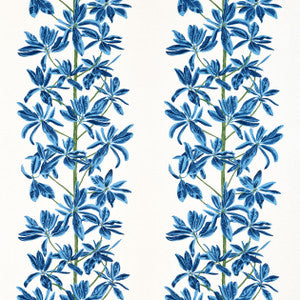 Thibaut Fabric Mangrove Tree Blue and White F945032
