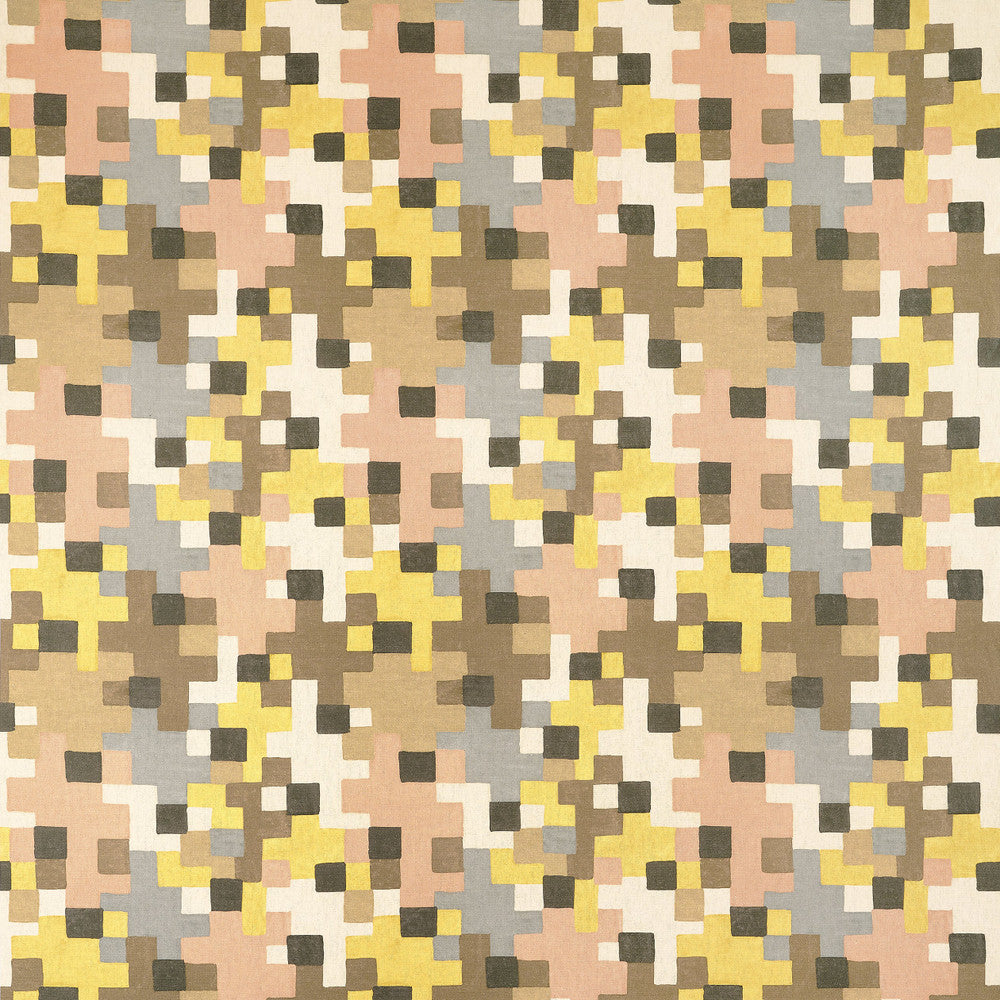 Thibaut Fabric Pixel Apricot and Ginger F945043 Fabric U.S.A </p><p>Repeat: H: 18.5  in  (46.99  cm), V: 20.5  (52.07  cm) 54  in  (137.16  cm) - My Fabric Connection -