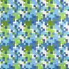 Pixel Blue and Green F945044 by Thibaut Fabric