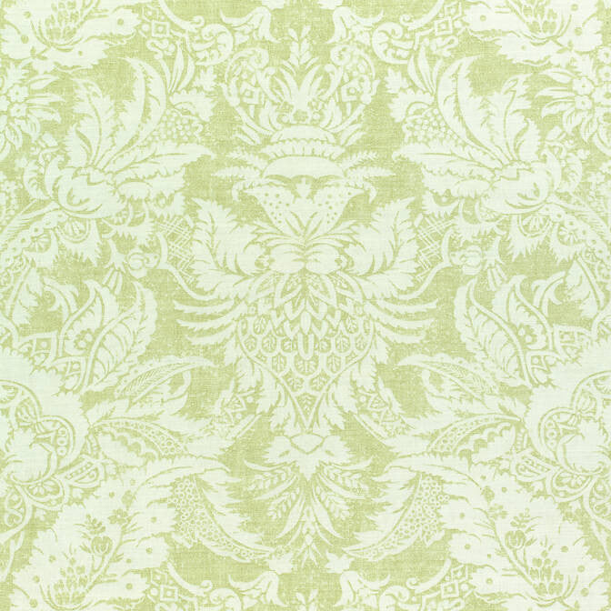 Chardonnet Damask Spring Green F972587 by Thibaut Fabric Thibaut Fabric Chardonnet Damask Spring Green F972587Fabric Chestnut Hill Fabric 60% Linen, 30% Cot, 10% Nylon UNITED KINGDOM </p><p>Repeat: V: 25.25 54 - Fabric Carolina -