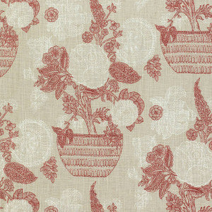 Tullamore Red and Cream F972590 by Thibaut Fabric
