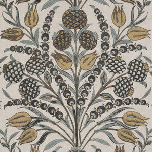 Corneila Grey and Gold F972604 by Thibaut Fabric