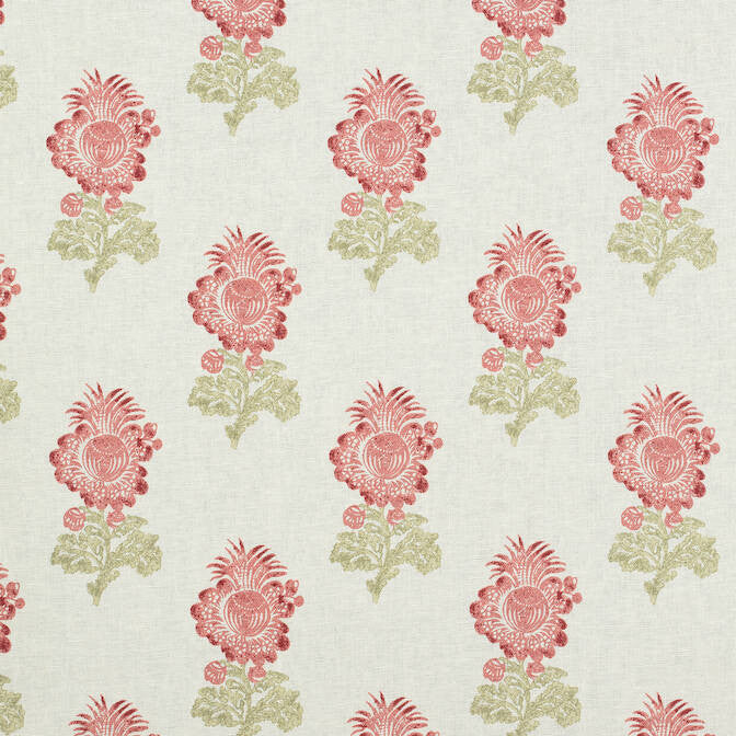 Aldith Red and Green F972606 by Thibaut Fabric Thibaut Fabric Aldith Red and Green F972606Fabric Chestnut Hill Fabric 55% Linen, 45% Cotton U.S.A. </p><p>Repeat: V: 12 54 - Fabric Carolina -