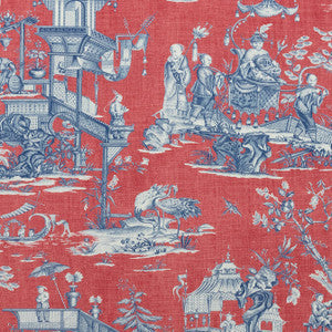 Cheng Toile Red and Blue F975466 by Thibaut Fabric