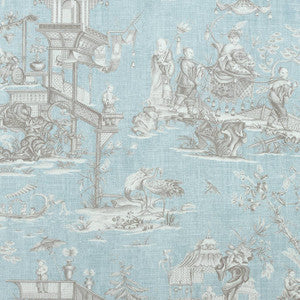 Cheng Toile Robin's Egg F975468 by Thibaut Fabric