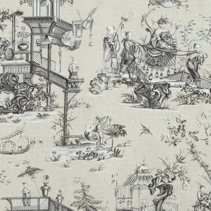 Cheng Toile Beige and Black F975469 by Thibaut Fabric Thibaut Fabric Cheng Toile Beige and Black F975469Fabric Dynasty Fabric Book 100% Cotton UNITED KINGDOM </p><p>Repeat: V: 35 54 - Fabric Carolina -