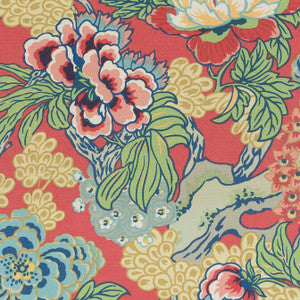 Honshu Coral and Green F975490 by Thibaut Fabric