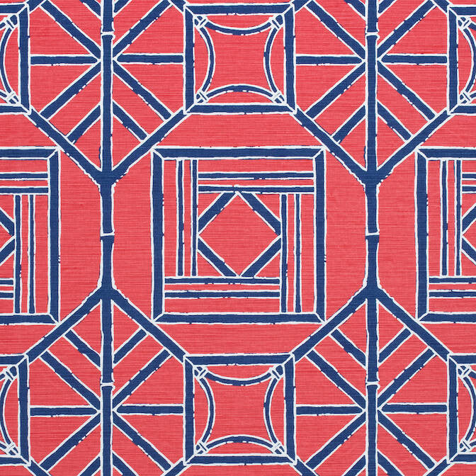 Shoji Panel Red and Blue F975518 by Thibaut Fabric Thibaut Fabric Shoji Panel Red and Blue F975518Fabric Dynasty Fabric Book 51% Linen, 49% Cotton U.S.A. </p><p>Repeat: V: 18 54 - Fabric Carolina -