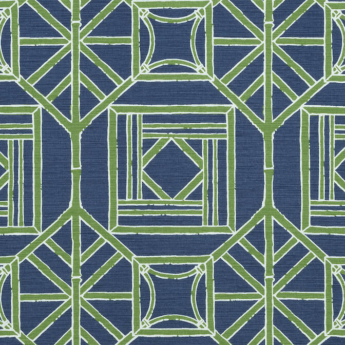 Shoji Panel Navy and Green F975521 by Thibaut Fabric Thibaut Fabric Shoji Panel Navy and Green F975521Fabric Dynasty Fabric Book 51% Linen, 49% Cotton U.S.A. </p><p>Repeat: V: 18 54 - Fabric Carolina -