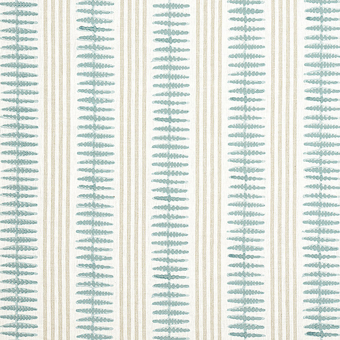 Indo Stripe Seaglass F981315 by Thibaut Fabric Thibaut Fabric Indo Stripe Seaglass F981315Fabric Montecito 100% Linen INDIA </p><p>Repeat: V: 5 54 - Fabric Carolina -
