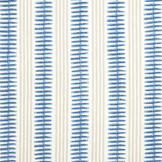 Indo Stripe Navy F981318 by Thibaut Fabric Thibaut Fabric Indo Stripe Navy F981318Fabric Montecito 100% Linen INDIA </p><p>Repeat: V: 5 54 - Fabric Carolina -