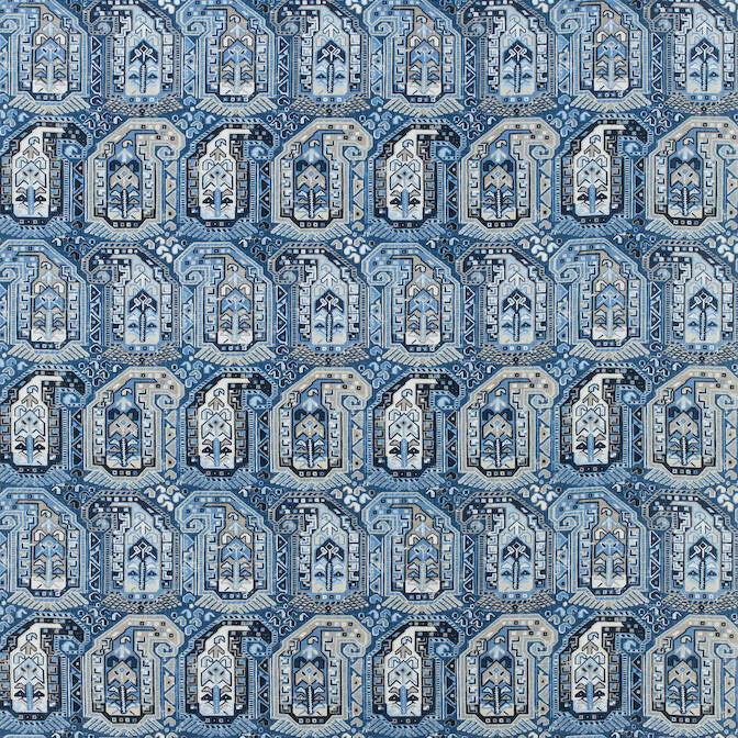 Gleniffer Blue and Beige F985022 by Thibaut Fabric Thibaut Fabric Gleniffer Blue and Beige F985022Fabric Greenwood Fabric Book 100% Cotton THAILAND </p><p>Repeat: V: 17 54 - Fabric Carolina -