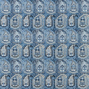 Gleniffer Blue and Beige F985022 by Thibaut Fabric