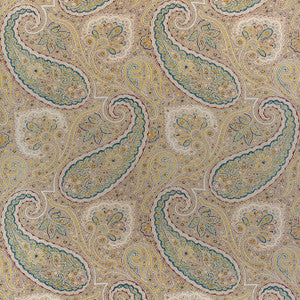 Sherrill Paisley Teal and Beige F985076 By Thibaut Fabric