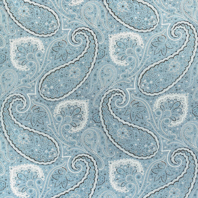 Sherrill Paisley Aqua F985078 by Thibaut Fabric Thibaut Fabric Sherrill Paisley Aqua F985078Fabric Greenwood Fabric Book 65% Linen, 26% Cotton, 9% Nylo UNITED KINGDOM </p><p>Repeat: V: 34 54 - Fabric Carolina -