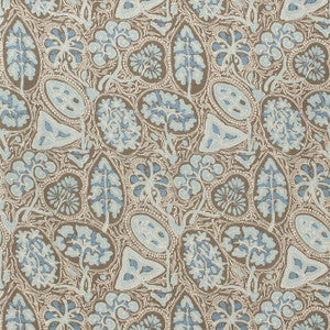 Cochin Aqua and Brown F988718 by Thibaut Fabric